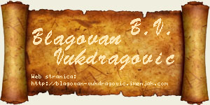 Blagovan Vukdragović vizit kartica